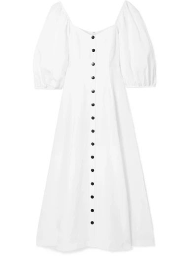 Mara Hoffman - Mika Off-the-shoulder Tencel And Linen-blend Midi Dress - White | NET-A-PORTER (US)
