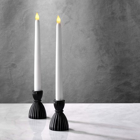 Black Candlestick Holder Set - Glass Taper Candle Holders Glossy Black Finish 3.5 Inch Height Fits S | Walmart (US)