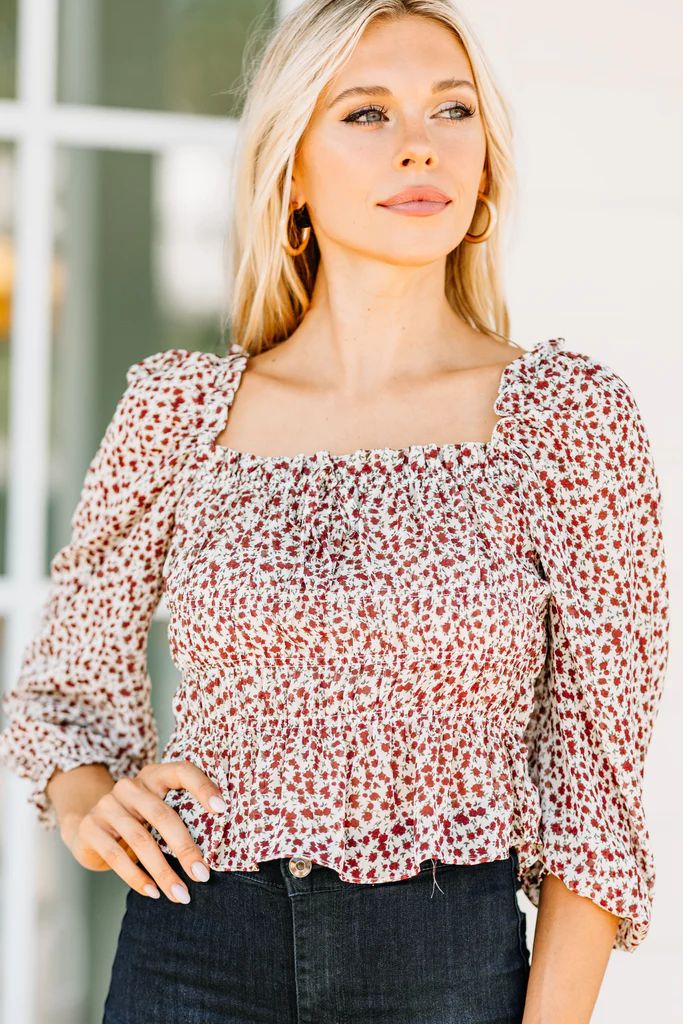 Romance Is Alive White Ditsy Floral Top | The Mint Julep Boutique