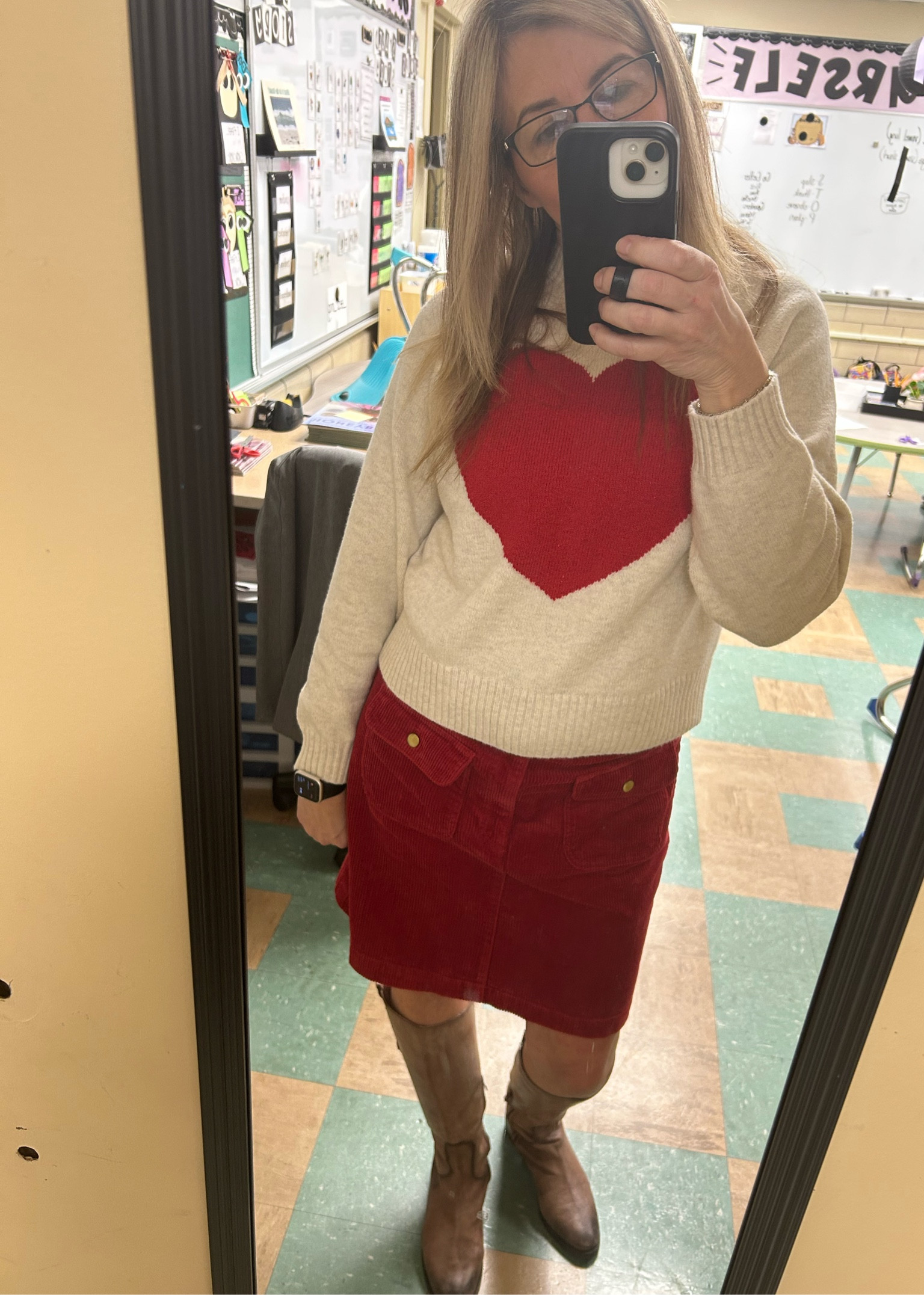 All you need is LOVE! Perfect valentine workwear look. #teacher #teacherootd #workwear #love #red 

#LTKStyleTip #LTKFindsUnder50 #LTKWorkwear
