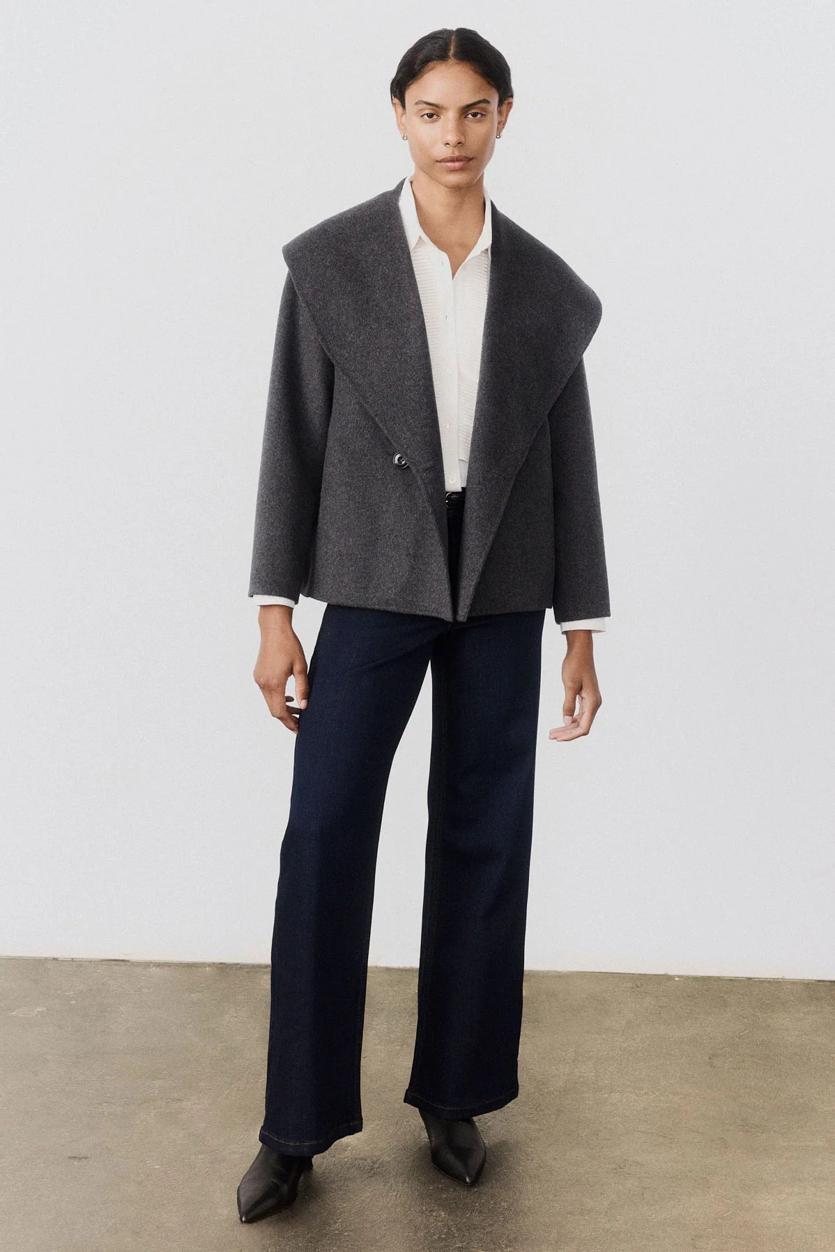 Double-Faced Cropped Wool Coat | Ruti