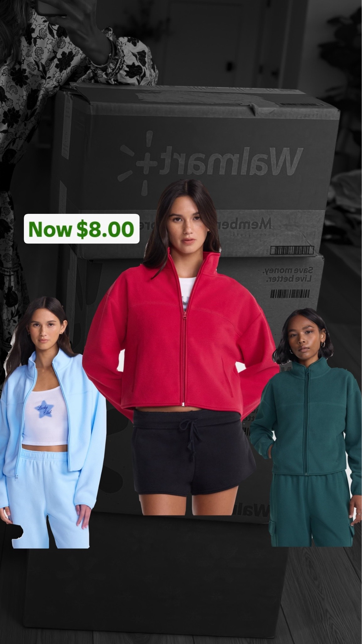 Walmart Deal!! On sale for $8! This fleece zip up jacket is so cute! I ordered an xs!