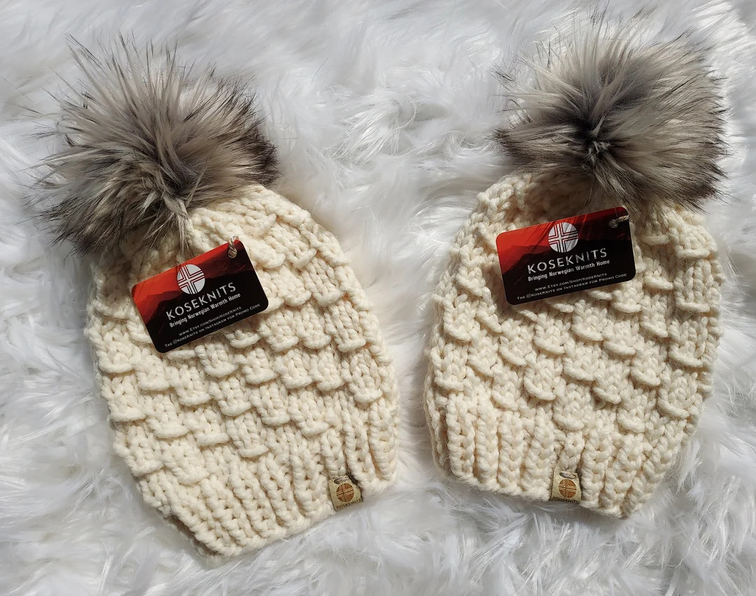 The Grip Beanie // Wool Beanie // Women's Hat // Chunky Knit Hat // Winter Hat // Norwegian Knit ... | Etsy (US)