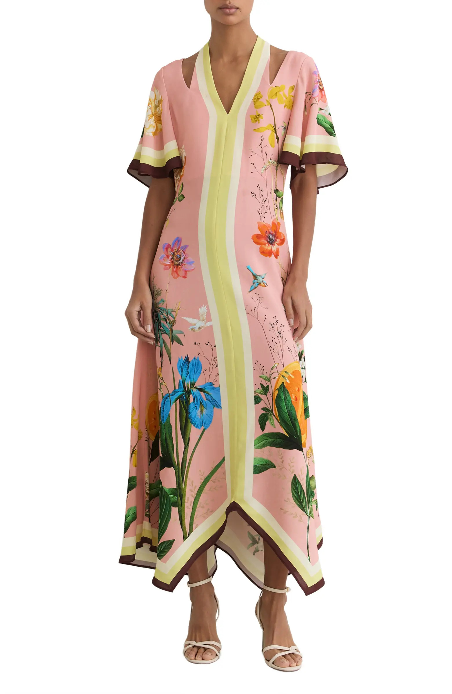 Reiss Flossy Floral Print Midi Dress | Nordstrom | Nordstrom