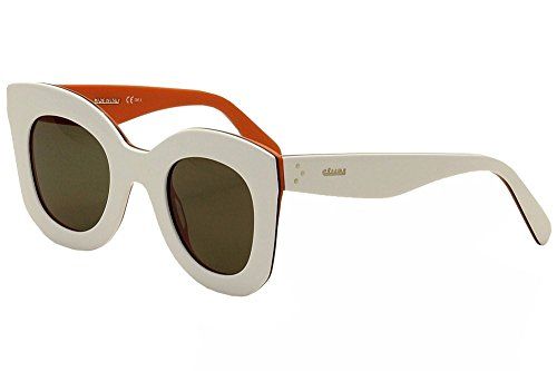 Celine CE 41093 Sunglasses 0AH3 White Blue Orange | Amazon (US)