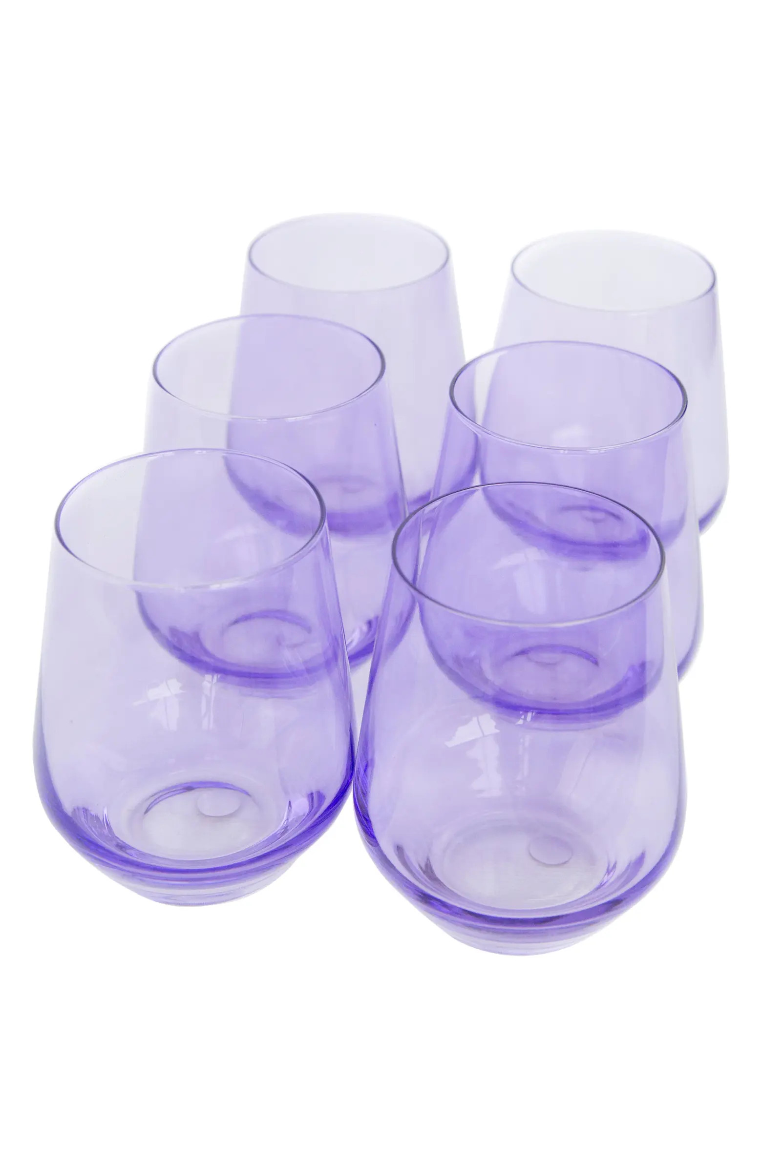 Estelle Colored Glass Set of 6 Stemless Wineglasses | Nordstrom | Nordstrom