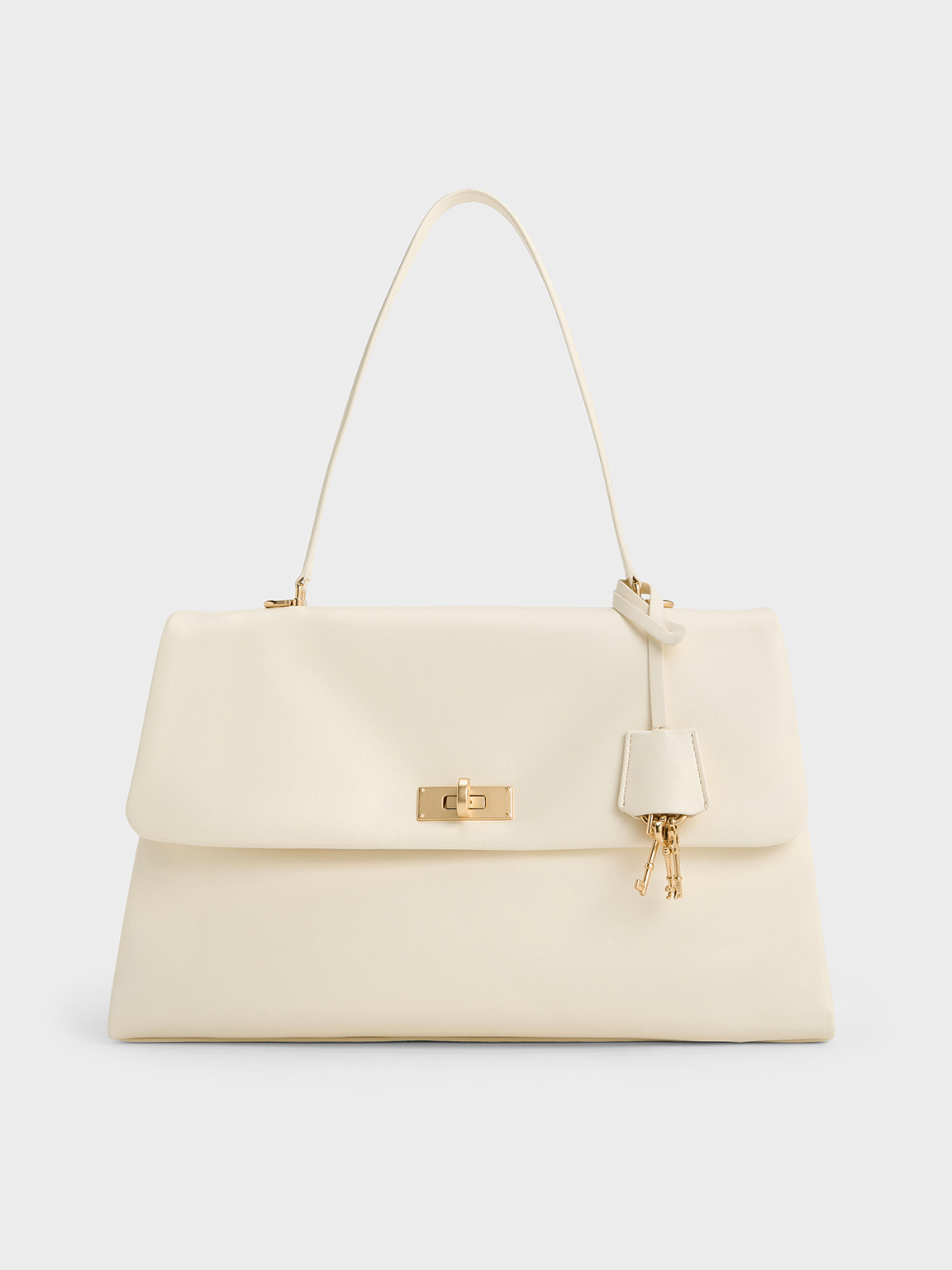 Cream Kerry Top Handle Satchel Bag | CHARLES & KEITH UK | Charles & Keith UK