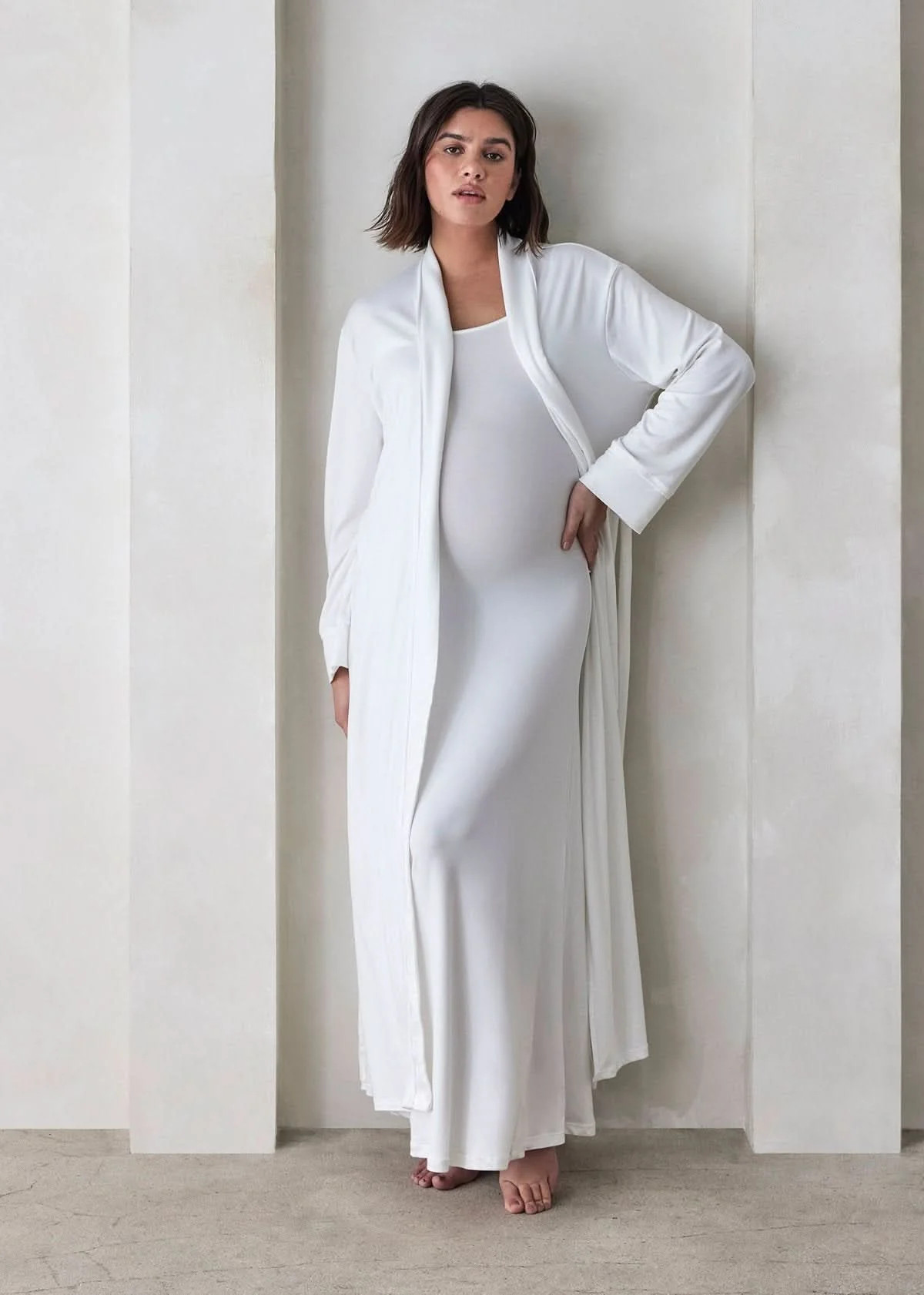 The Cloud Women's Lounge Maternity Robe | Shop Bumpsuit's Maternity Loungewear Cloud Collection | BUMPSUIT