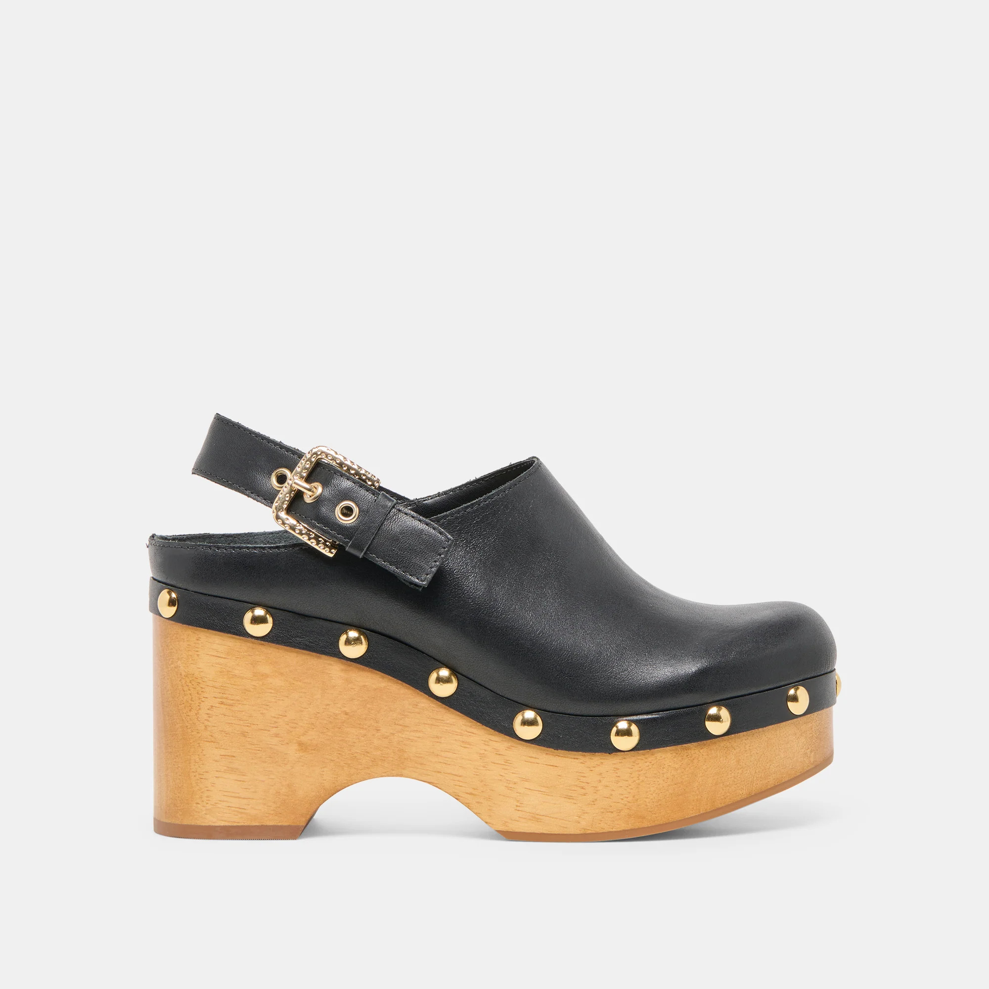Adelan Black Leather Clogs | Dolce Vita | DolceVita.com