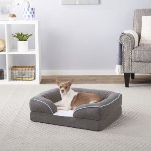 FRISCO Plush Orthopedic Front Bolster Cat & Dog Bed, Gray, Medium - Chewy.com | Chewy.com