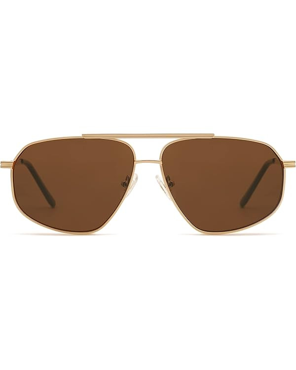 SOJOS Classic Retro Hexagonal Aviator Sunglasses for Women Men Vintage Polygon Sunnies SJ1200 | Amazon (US)