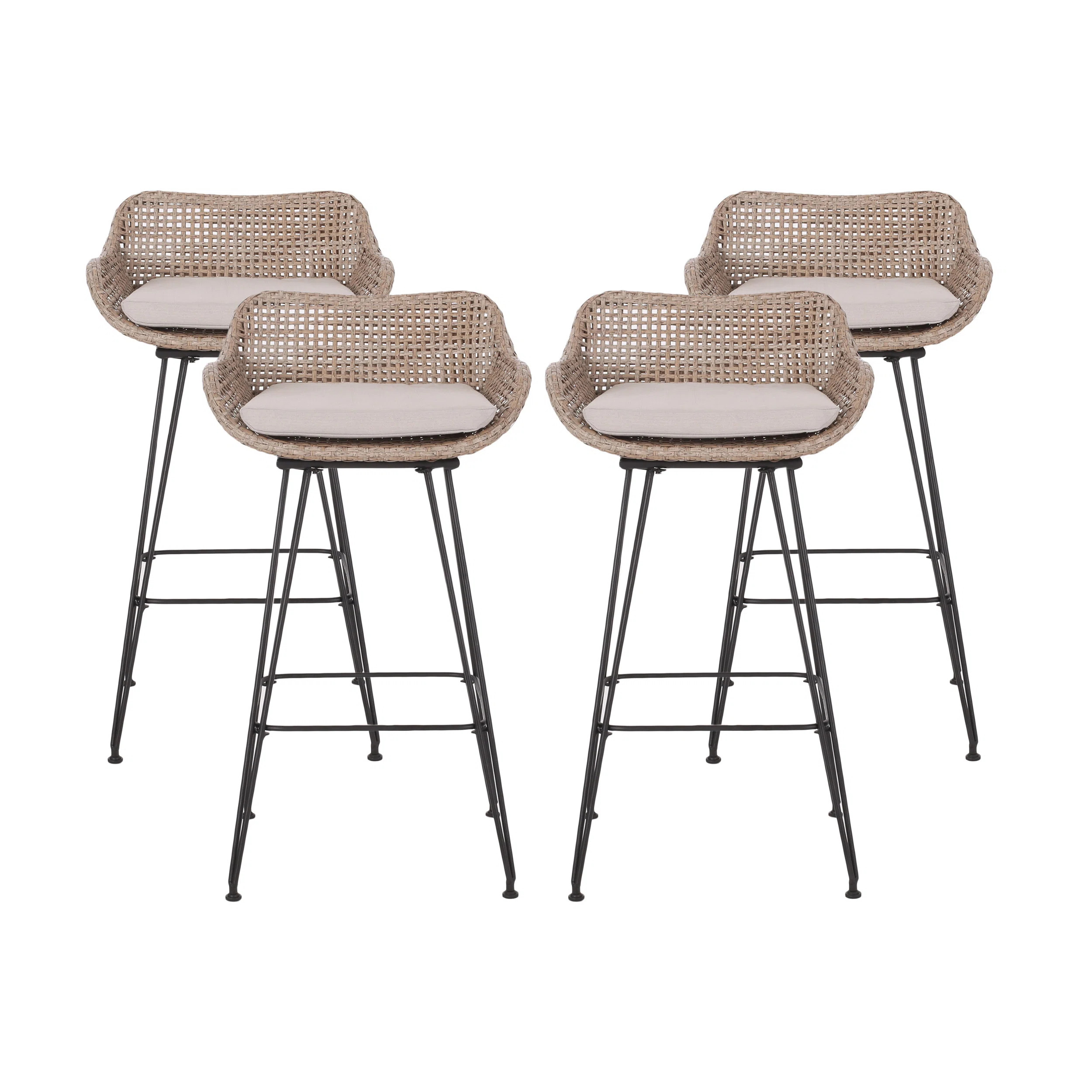 Sand & Stable™ Aranza Outdoor Wicker And Iron Barstool & Reviews | Wayfair | Wayfair North America