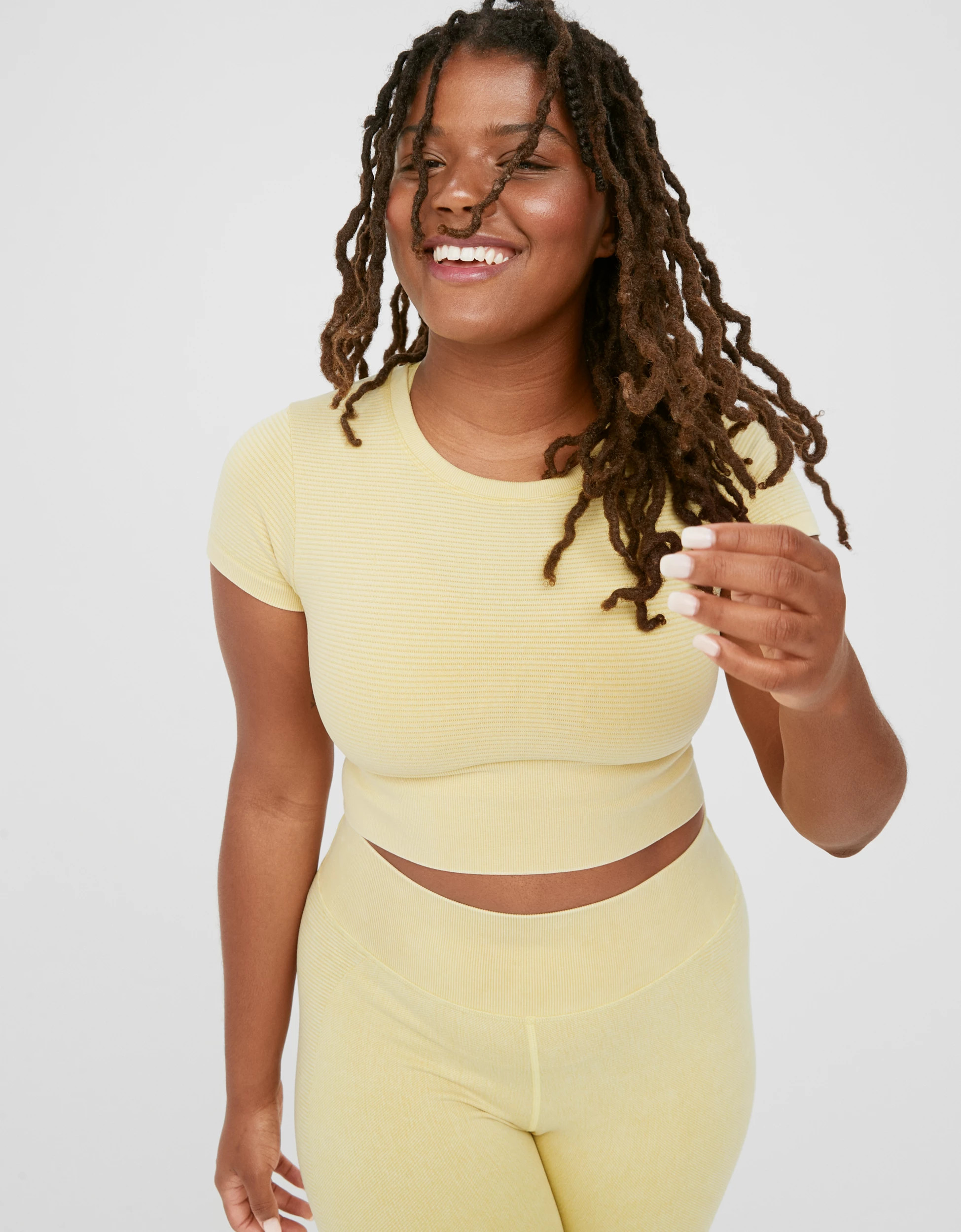 OFFLINE By Aerie Totally! Textured Seamless Cropped T-Shirt | Aerie