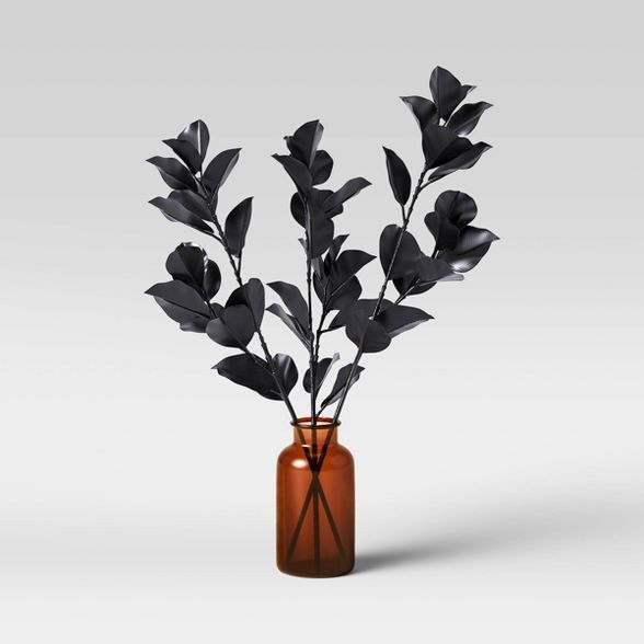 24" x 19" Artificial Blackened Eucalyptus Plant Arrangement in Glass Pot - Threshold™ | Target