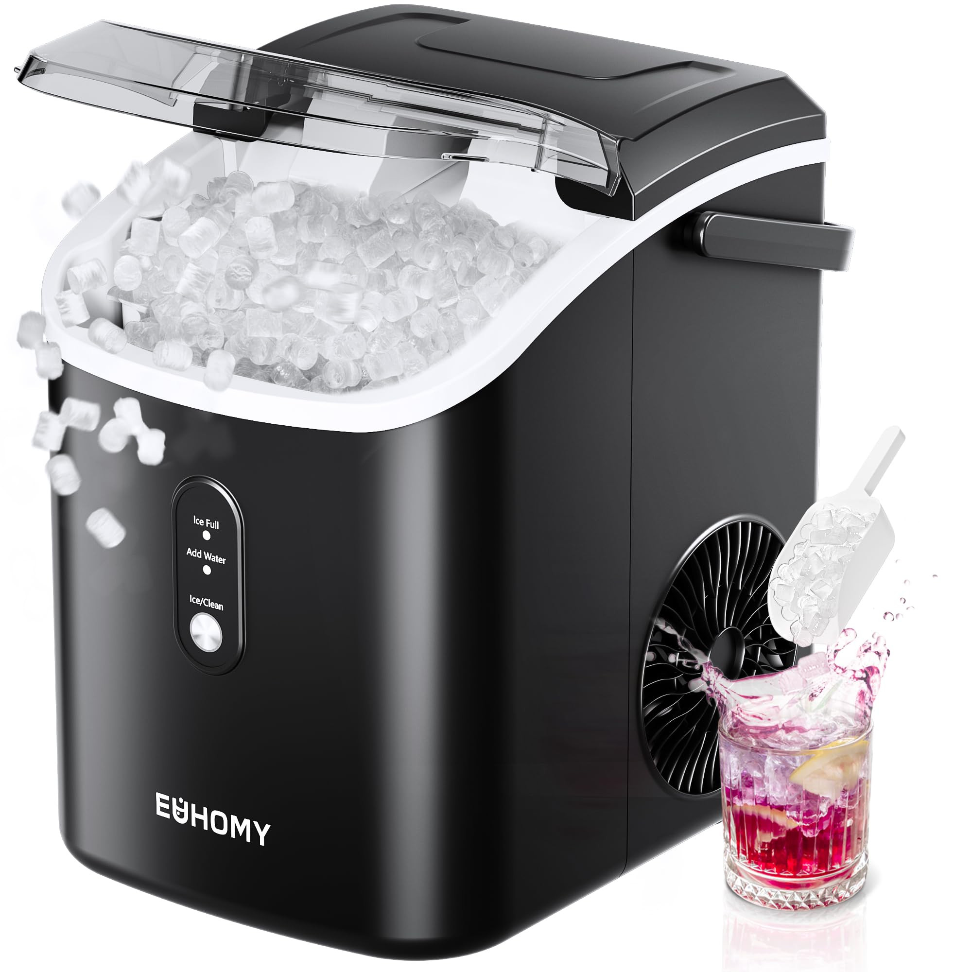 EUHOMY Nugget Ice Maker Countertop with Handle, Ready in 6 Mins, 34lbs Per Day, Removable Top Cov... | Amazon (US)
