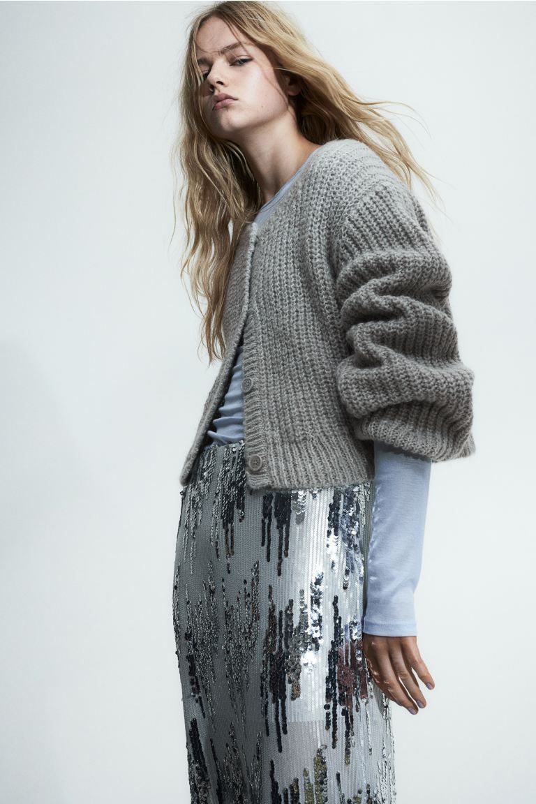 Knitted cardigan - Light grey - Ladies | H&M GB | H&M (UK, MY, IN, SG, PH, TW, HK)