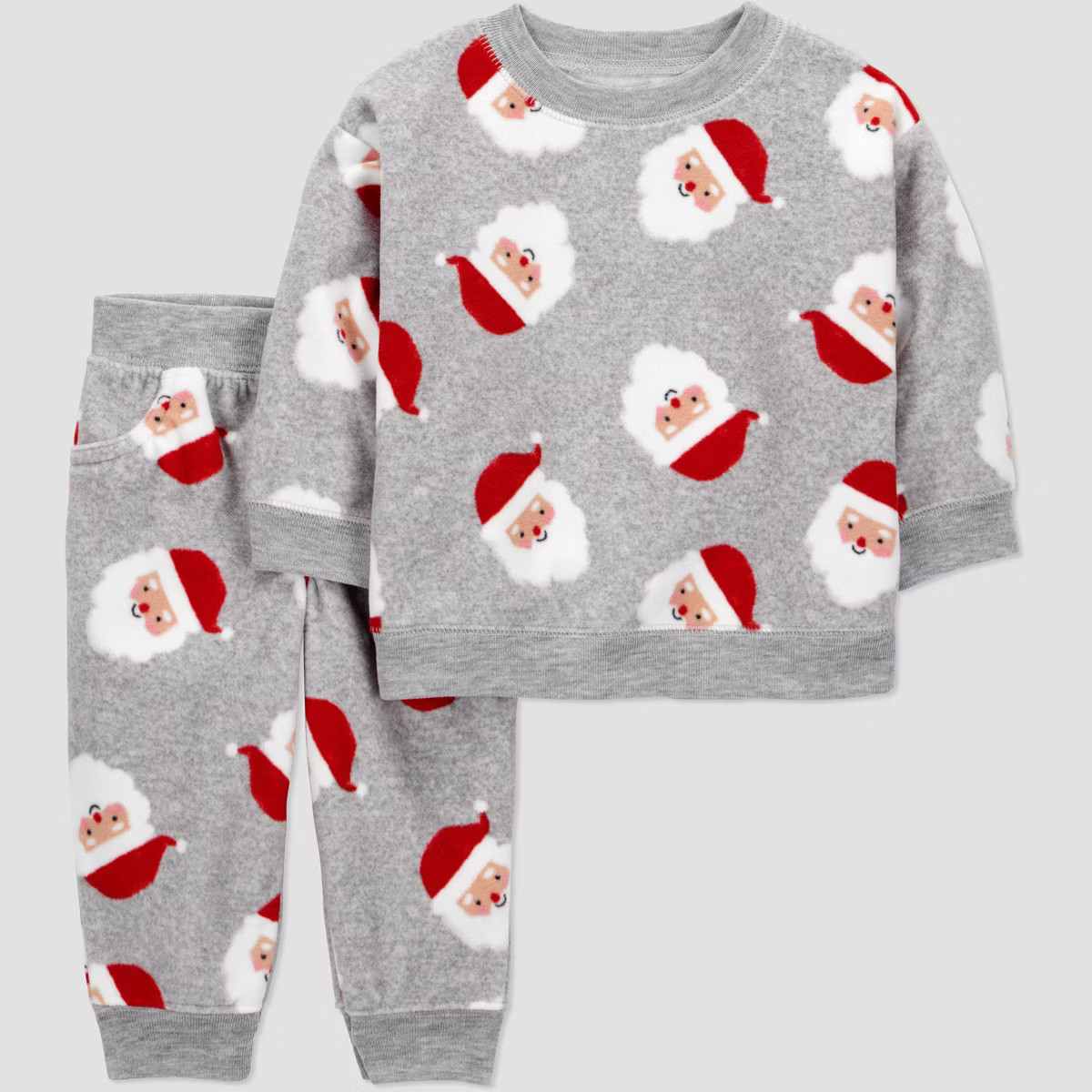 Carter's Just One You® Baby Boys' 2pc Christmas Santa Claus Top and Bottom Set - Gray | Target