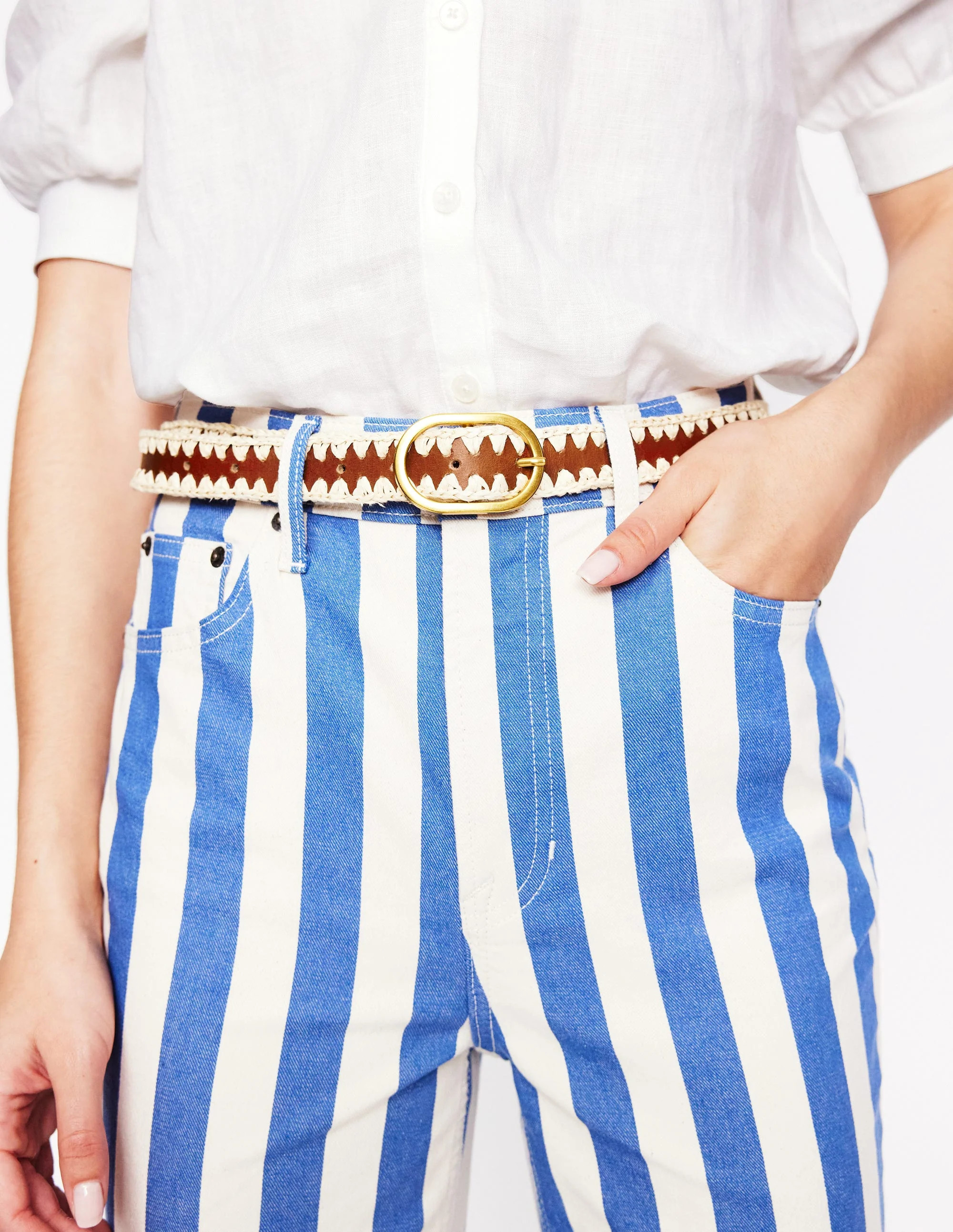 Whipstitch Classic Belt-Tan | Boden (US)