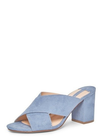 Blue 'Sam' Cross Over Mules | Dorothy Perkins US