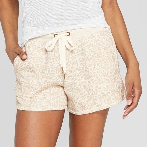 Women's Leopard Print Fleece Lounge Pajama Shorts - Stars Above™ | Target