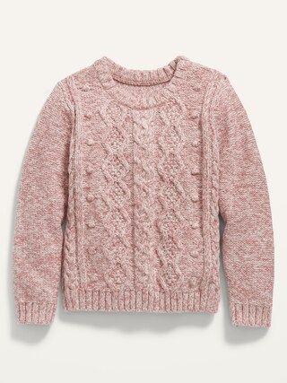 Cable-Knit Crew-Neck Sweater for Toddler Girls | Old Navy (CA)