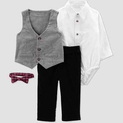 Baby Boys' Vest Top & Bottom Set - Just One You® made by carter's Gray | Target