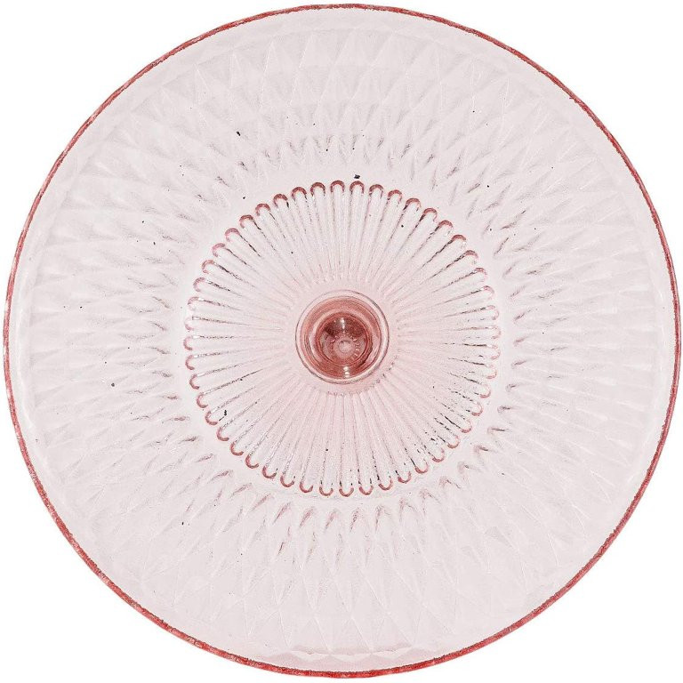 Amici Home Rochester Footed 10 Inch Glass Cake Plate, Pink | Walmart (US)