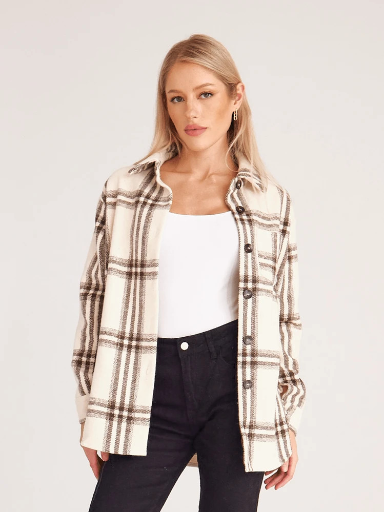 Women's Shirt Classic Plaid Shirt Jacket | SHEIN