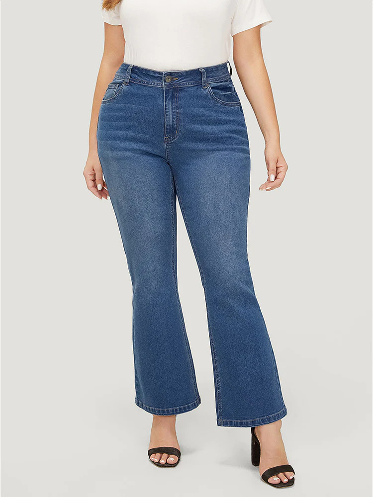 Flare Leg Very Stretchy Medium Wash Jeans | Bloomchic