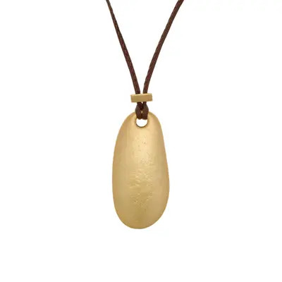 Reiss Perry Smooth Pebble Cord Pendant Necklace in Gold Tone Brown at Nordstrom | Nordstrom