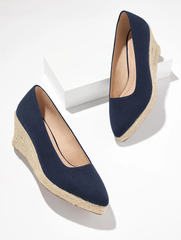 Vivi Linen Espadrille Wedges | Talbots