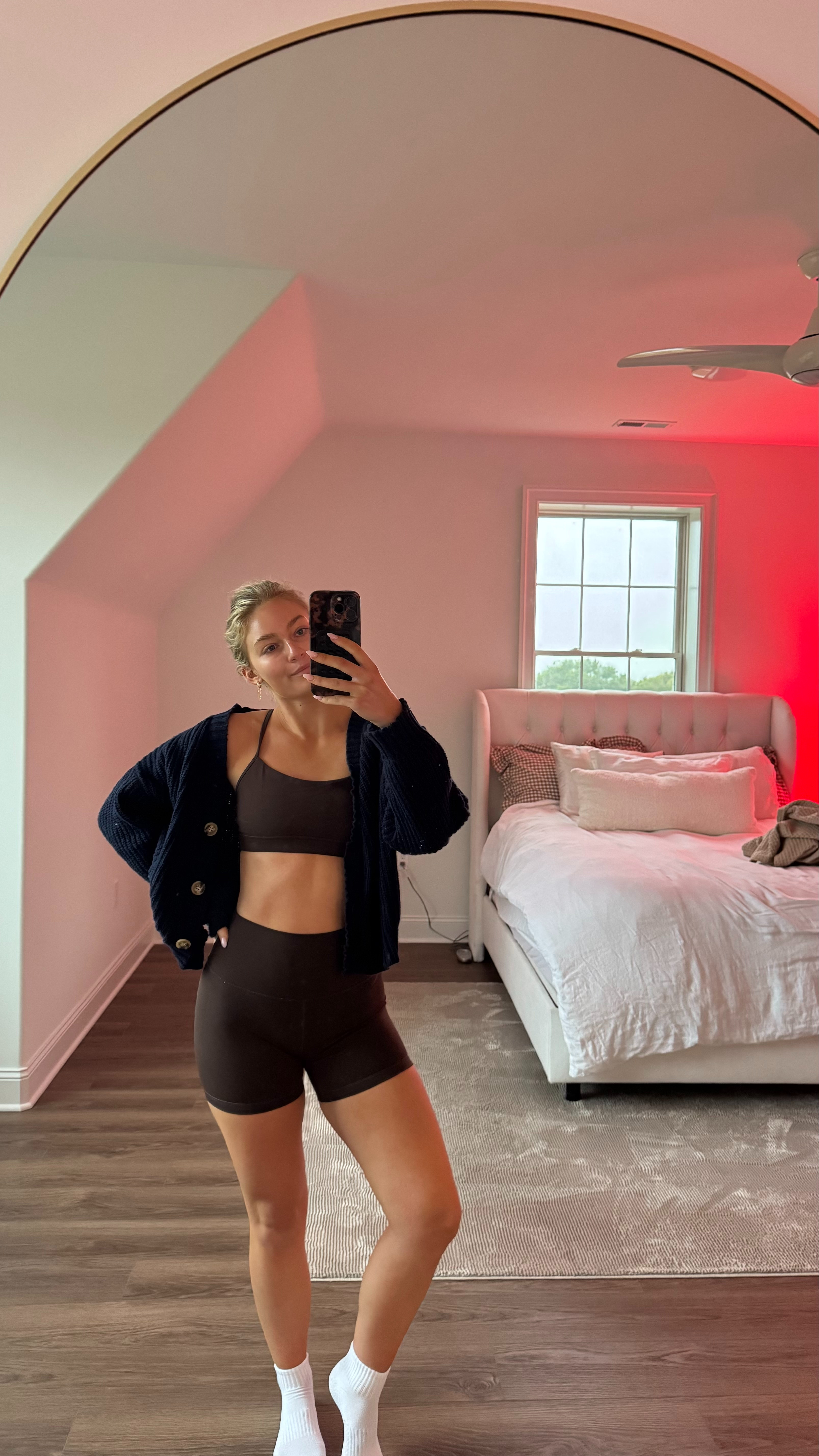small bra and shorts & sweater is old set active but linked something similar! 

 #LTKActive