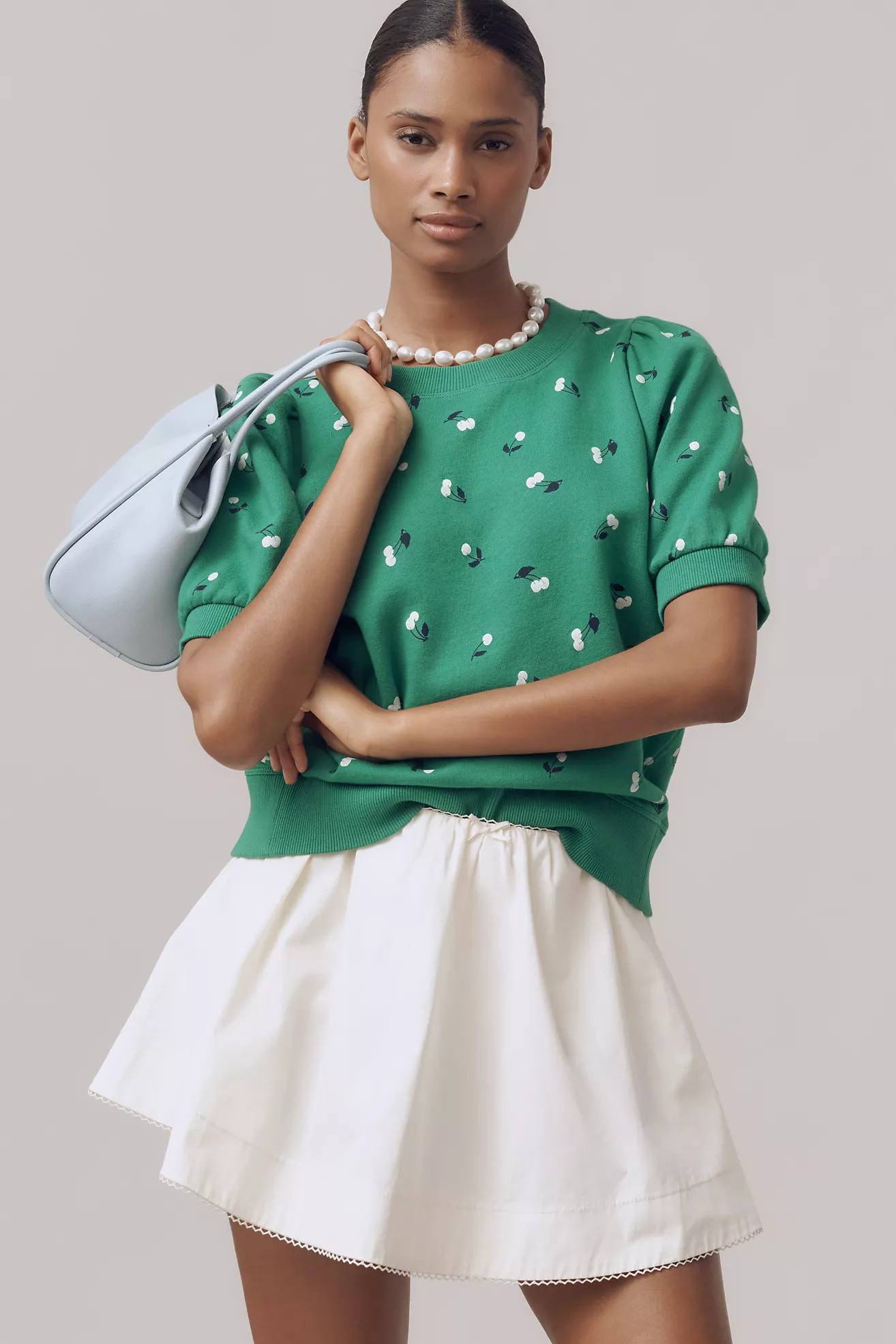 Maeve Puff-Sleeve Sweatshirt Tee | Anthropologie (US)