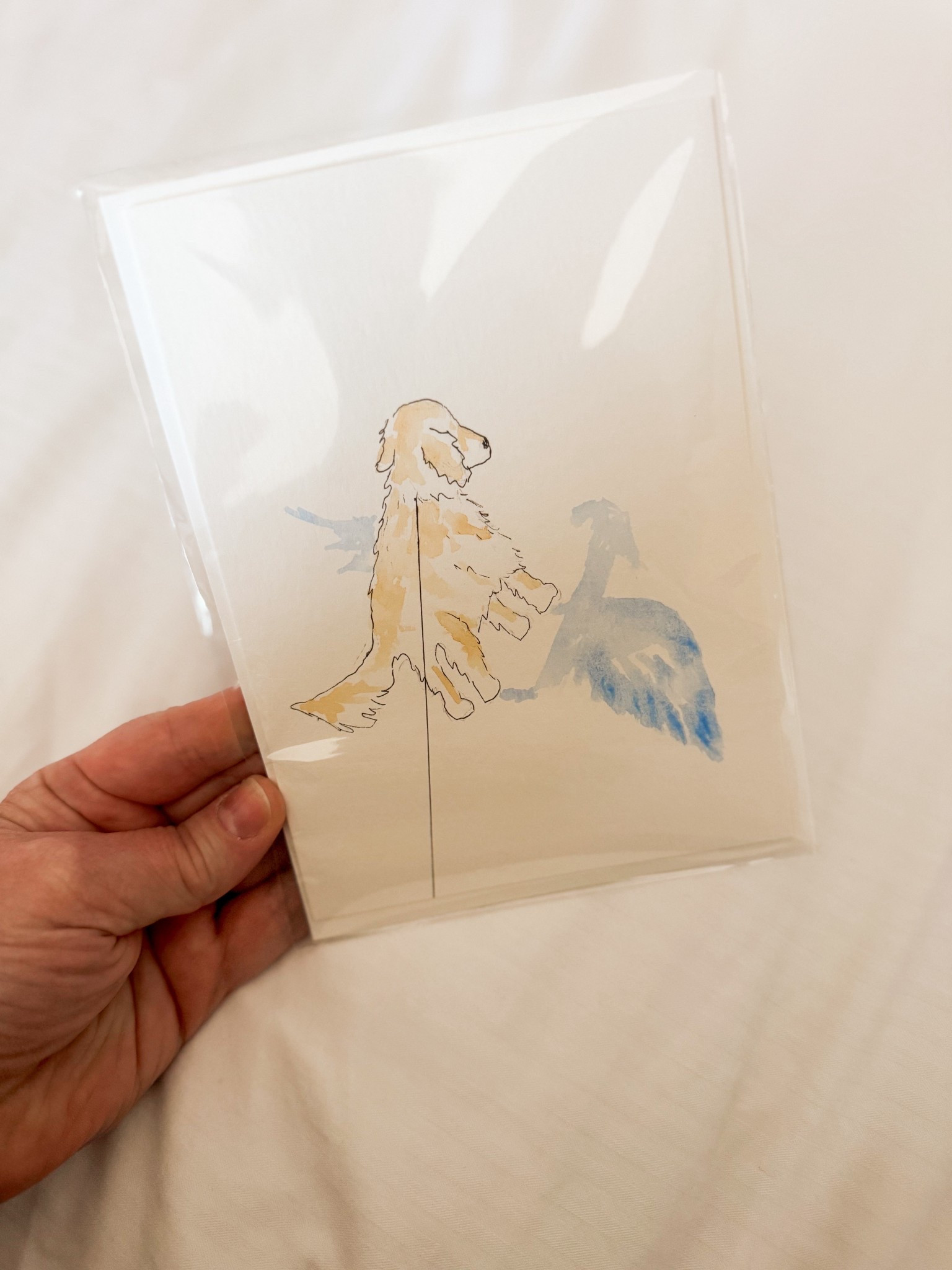 What do you get for your friend when her fur baby passes away? This hand drawn artwork/card is perfection. 🐕🪽￼