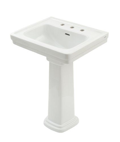 TOTO LPT532.8N#01 Promenade Lavatory and Pedestal with 8-Inch Centers, Cotton White, Deep Bowl | Amazon (US)