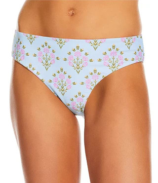 A Loves A Traditional Blooms Ice Blue Reversible Classic Hipster Swim Bottom | Dillard's | Dillard's
