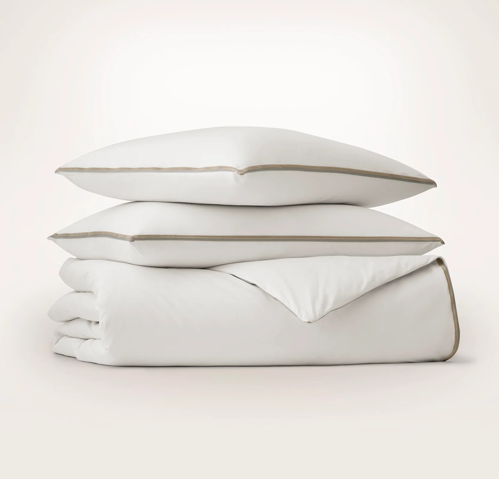 Signature Embellished Duvet Set - White/Pewter/Oak Trielle | Boll & Branch