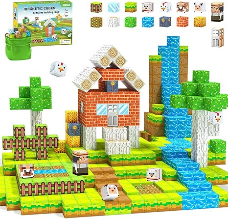 Magnetic Blocks,Creative Building Toys for Kids, STEM Sensory Toys for Ages 3-5, 5-7, 8-13, Chris... | Amazon (US)