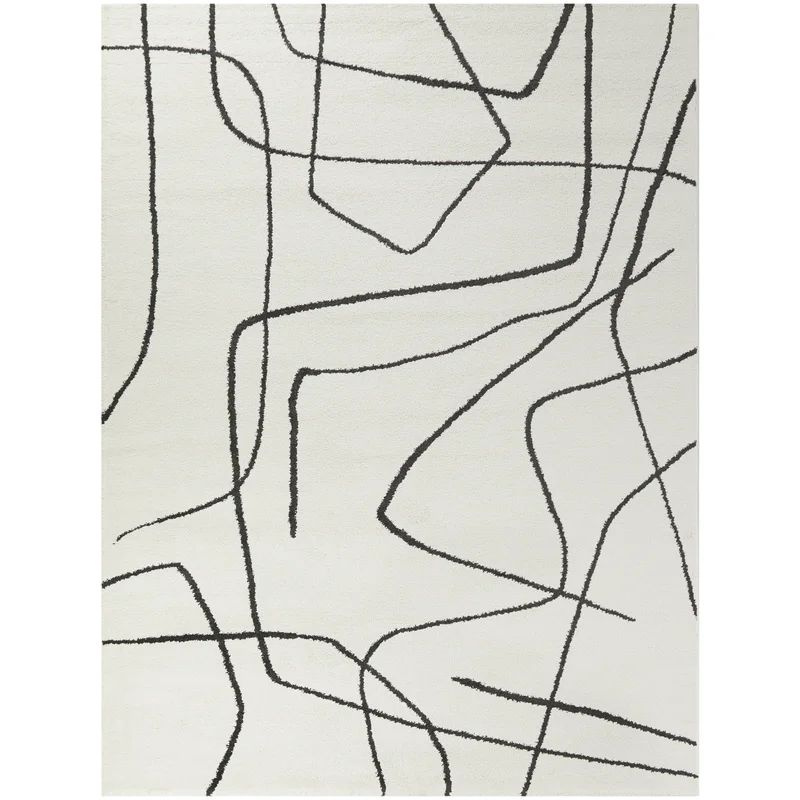 Goodrow Abstract Charcoal/White Area Rug | Wayfair North America