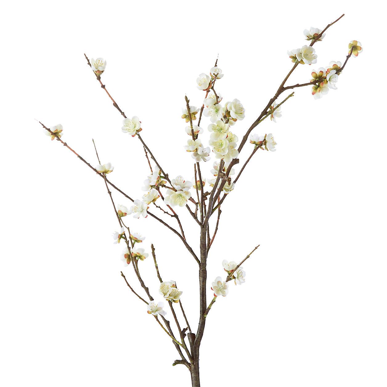 Artificial White Cherry Blossom Flower Branch + Reviews | Crate & Barrel | Crate & Barrel