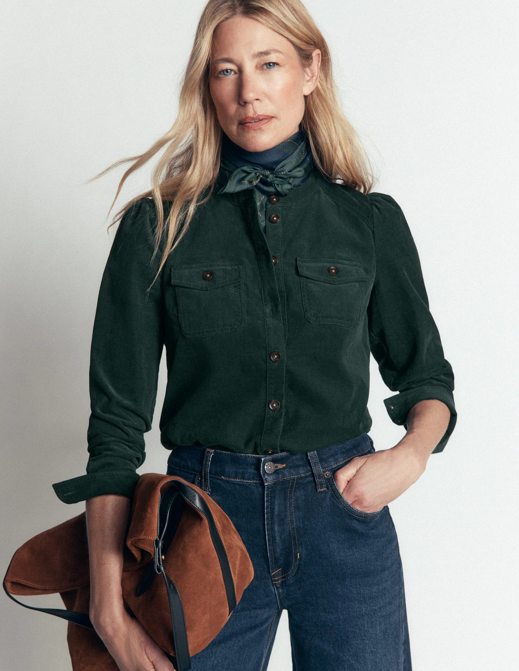 Thea Cord Shirt-Midnight Teal | Boden (US)