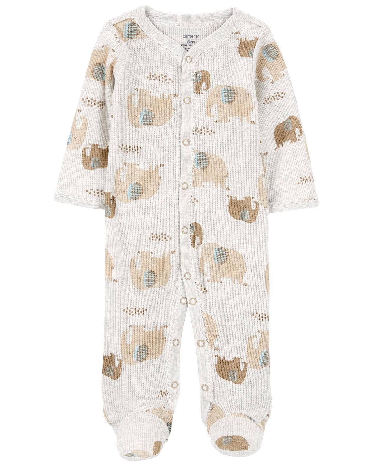 Multi Baby Elephant Snap-Up Cotton Blend Sleep & Play Pajamas | carters.com | Carter's