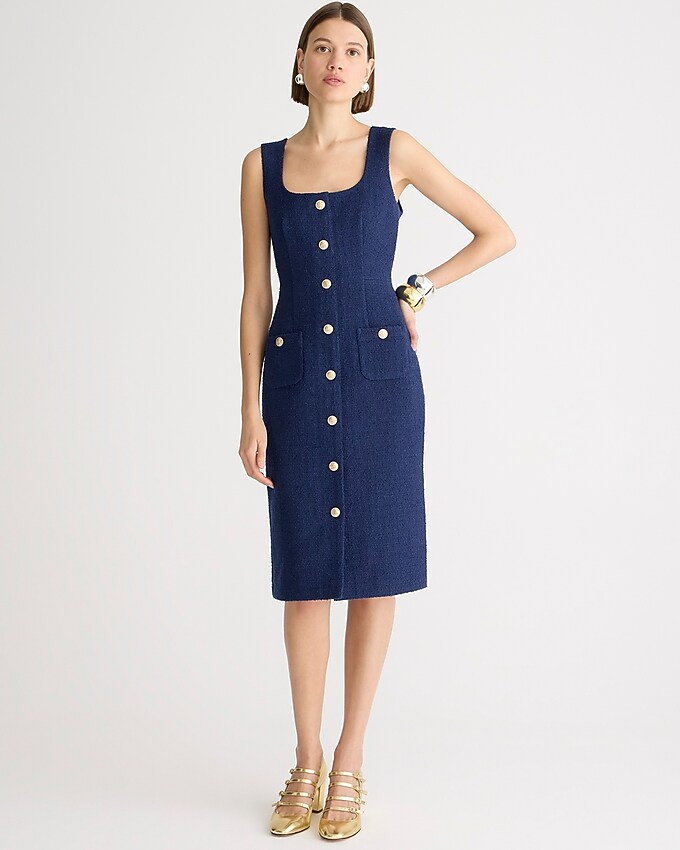 Sophia sleeveless midi dress in tweed | J. Crew US