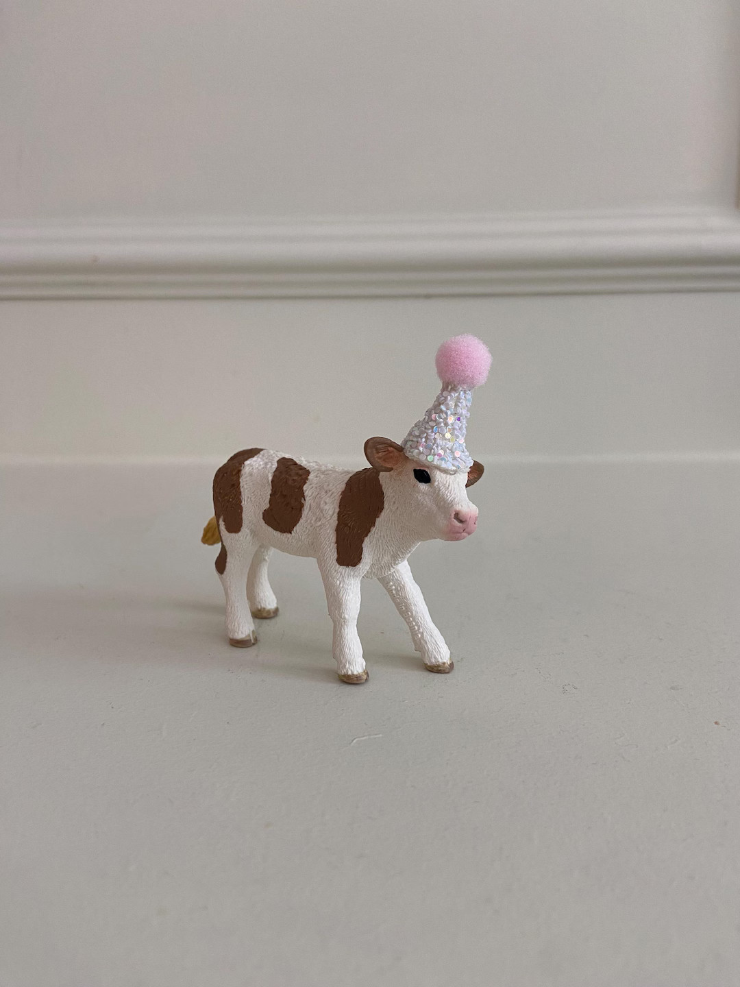 Cow Cake Topper – Party Animal Figurine – Custom Hat & Balloon Option – Farm Birthday Cake ... | Etsy (US)