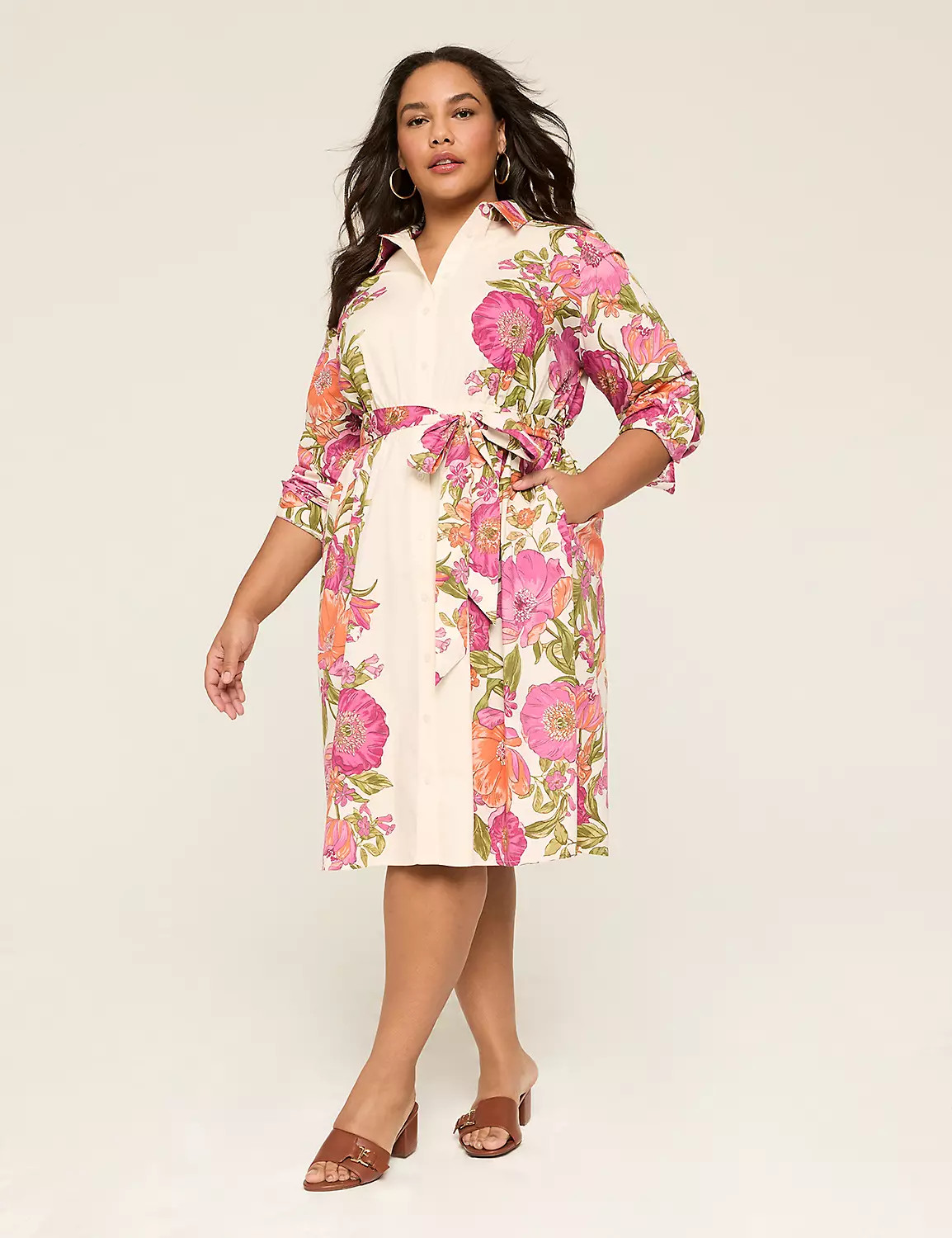 Long-Sleeve Shirt Midi Dress | Lane Bryant (US)