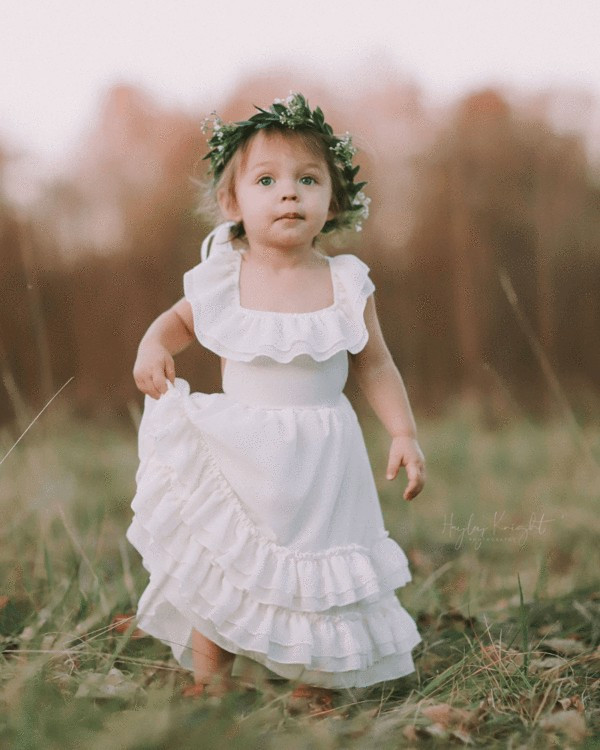 Nellie Ruffle Maxi Dress - Ivory | Bailey's Blossoms