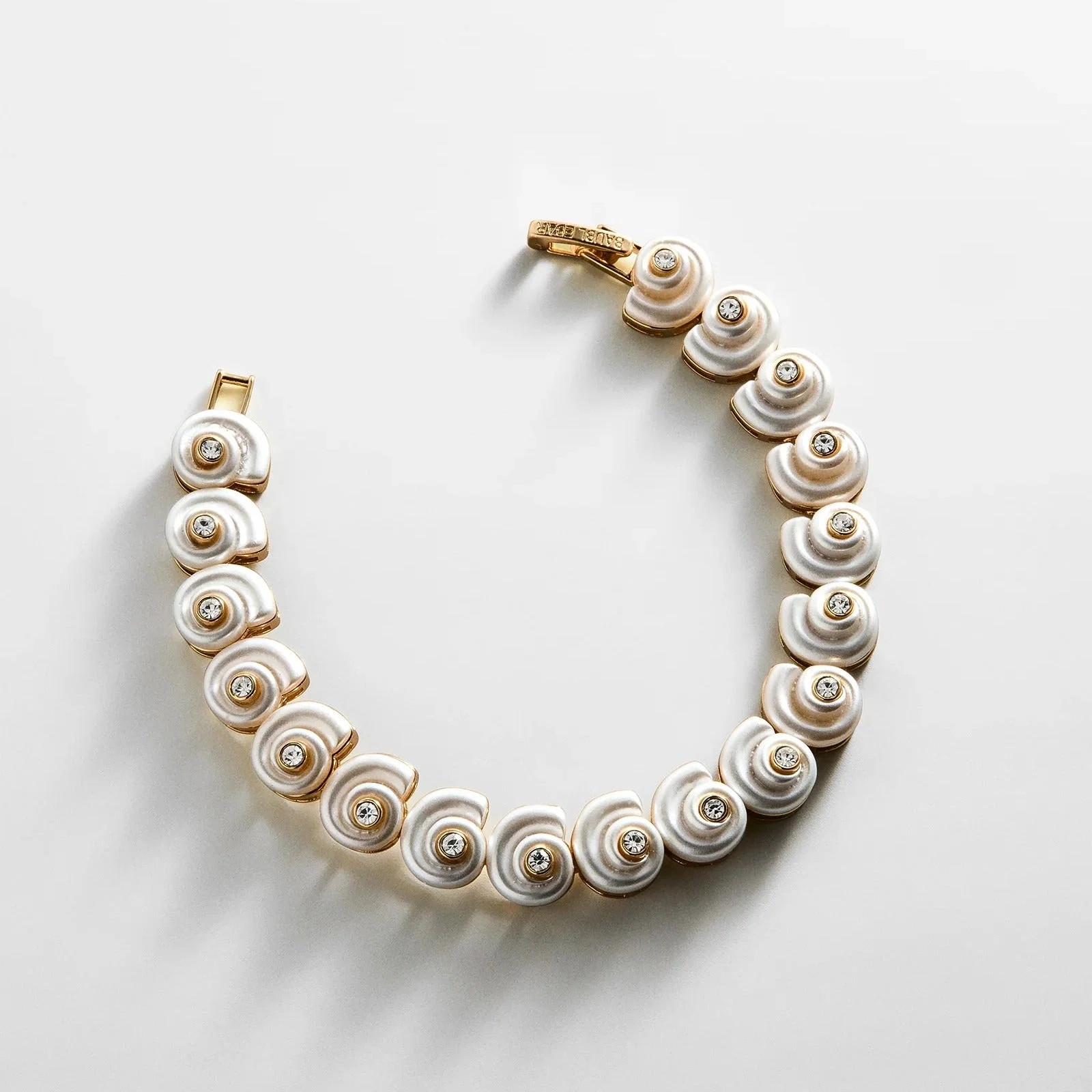 Santana Shell Tennis Bracelet - Gold/Pearl | BaubleBar
