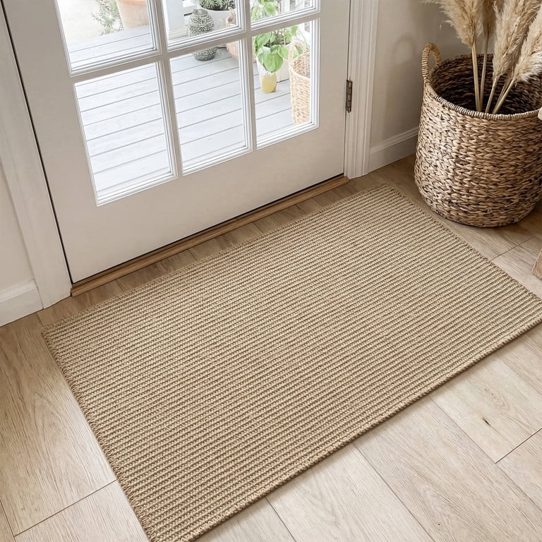 VUNATE Jute Door Mats for Inside Non Slip Front Door Mat 17"x30" Boho Welcome Mat for Inside Low ... | Walmart (US)