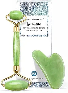 Gua Sha & Jade Roller for Face Set Self Care Gifts for Women - Facial Skin Care Tools Muscle Roll... | Amazon (US)
