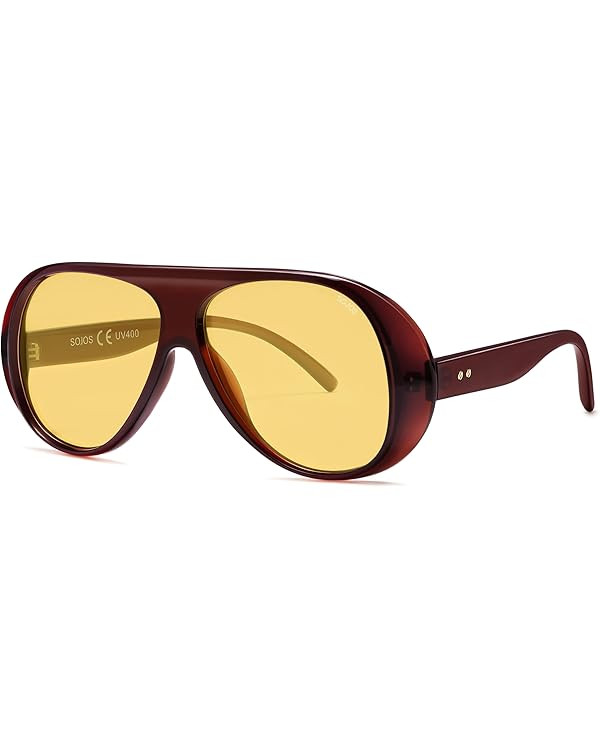 SOJOS Retro Polarized Oversized 90s Aviator Sunglasses Womens Men Trendy Vintage Square Shades SJ... | Amazon (US)